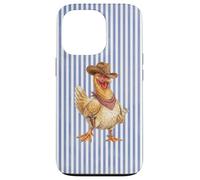 Carcasa para iPhone 13 Pro Cowboy Chicken Western Stripe Graphic Illustration