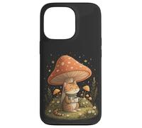 Carcasa para iPhone 13 Pro Cozy Cat Drink Café Champiñón Lindo Cottagecore Estética