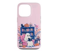 Carcasa para iPhone 13 Pro Cozy Spooky Ghost Reading in Autumn Halloween Teacher Kids