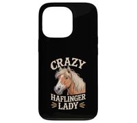 Carcasa para iPhone 13 Pro Crazy Haflinger Lady Horse Lover Western Equestrian