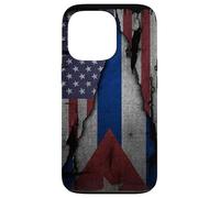 Carcasa para iPhone 13 Pro Cuba American Roots Cuban USA Flag Black