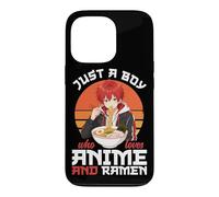 Carcasa para iPhone 13 Pro Cuenco de Fideos japoneses Just A Boy Who Loves Anime y Ramen
