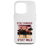 Carcasa para iPhone 13 Pro Curious Stay Wild Deer Sunset Nature Lover Outdoor Vintage