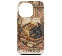 Carcasa para iPhone 13 Pro Cute Dragon Wings Book Lover Librarian Fantasy Bookish