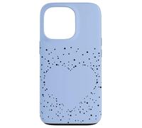 Carcasa para iPhone 13 Pro Cute Heart Black and Light Blue Artistic Stars
