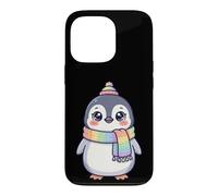 Carcasa para iPhone 13 Pro Cute Kawaii Penguin Rainbow Beanie Scarf Winter