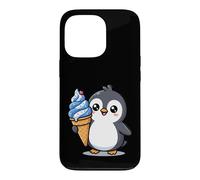 Carcasa para iPhone 13 Pro Cute Penguin Holding Ice Cream Cone Cartoon