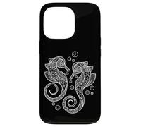 Carcasa para iPhone 13 Pro Cute Womens Girls Two Mandala Pattern Seahorse Lover