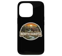 Carcasa para iPhone 13 Pro Dakota del Norte Souvenir Vacation Memorabilia Badge State Trip