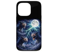Carcasa para iPhone 13 Pro Dark Chupacabras Bajo la Luna Vintage Fantasía Rayo Arte