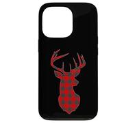 Carcasa para iPhone 13 Pro Deer Plaid Red Reindeer Buck Christmas Xmas