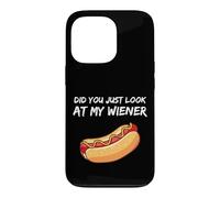 Carcasa para iPhone 13 Pro Did You Just Look At My Wiener Funny BBQ Hotdog Party Humor