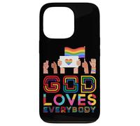 Carcasa para iPhone 13 Pro Dios ama a Todos Gay Christian Rainbow Meme