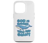 Carcasa para iPhone 13 Pro Dios es más Grande Que Cualquier Ballena Azul Gigante Lindos niños Cristianos