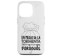 Carcasa para iPhone 13 Pro Dios es mi Paraguas en Medio de la tormenta