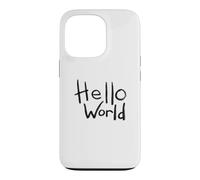 Carcasa para iPhone 13 Pro Diseño artístico con Pincel en Negrita de Hello World con el Primer código