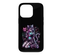 Carcasa para iPhone 13 Pro Diseño de Anime Cyber Goth Girl Skeleton Glitch al Estilo Y2K