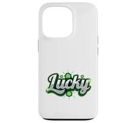 Carcasa para iPhone 13 Pro Diseño de celebración Verde con Guion de Lucky Clover