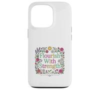 Carcasa para iPhone 13 Pro Diseño Floral Inspirador florece con Fuerza