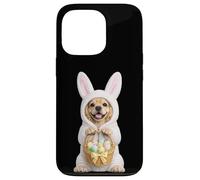 Carcasa para iPhone 13 Pro Disfraz de Perro Cocker Spaniel con Conejito de Pascua