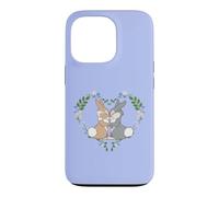 Carcasa para iPhone 13 Pro Disney Bambi Thumper & Miss Bunny Floral Heart Valentine's