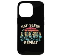 Carcasa para iPhone 13 Pro Divertida Camiseta Eat Sleep Play Chess Repeat para un Jugador de ajedrez