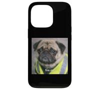 Carcasa para iPhone 13 Pro Divertido Cara De Pug Trabajo Meme Humor Foto Borrosa