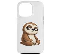 Carcasa para iPhone 13 Pro Divertido diseño escéptico de Perezoso de Dibujos Animados
