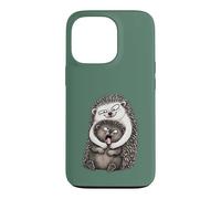 Carcasa para iPhone 13 Pro Divertido Introvertido Abrazo Torpe Erizo Animal Humor sarcástico