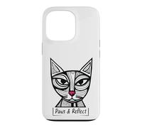 Carcasa para iPhone 13 Pro Divertido Juego de Palabras con Gatos Paws & Reflect