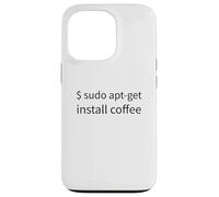 Carcasa para iPhone 13 Pro Divertido Linux Sudo Apt-Get Install Coffee Admin IT Support