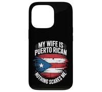 Carcasa para iPhone 13 Pro Divertido Puerto Rico Esposa Marido Boricua Bandera Matrimonio Humor