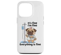 Carcasa para iPhone 13 Pro Divertido Pug Enfermera Humor Estresado RN Cita Amante de los Perros