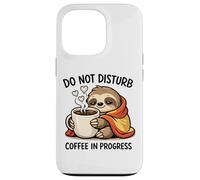 Carcasa para iPhone 13 Pro Do Not Disturb Coffee Sloth Cute Funny Morning Mood Tees