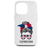 Carcasa para iPhone 13 Pro Dominicana Girl Dominican Heritage Dominican Republic Flag