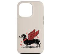 Carcasa para iPhone 13 Pro Dueño de Perro Salchicha con alas de ángel Lindo Perro Salchicha