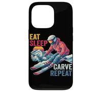 Carcasa para iPhone 13 Pro Eat Sleep Carve Repeat - Ski Driver Sunset Ski Design