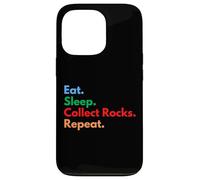Carcasa para iPhone 13 Pro Eat Sleep Collect Rocks Repeat para coleccionistas y Amantes de Rocas