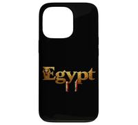 Carcasa para iPhone 13 Pro Egipto Pirámides Oro Tipografía Diseño Vintage para Hombres Niñas