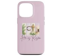 Carcasa para iPhone 13 Pro Él es Resucitado Cristiano Pascua Jesucristo Tumba Vacía Cruz