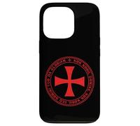 Carcasa para iPhone 13 Pro Emblema de Cruz de Caballeros templarios | Christianity Black