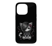 Carcasa para iPhone 13 Pro EMO Cat Rose Regalos góticos Amante de los Gatos Goth Girl Dark Kitty