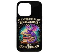 Carcasa para iPhone 13 Pro En un Mundo Lleno de Ratones de Biblioteca Sé un Libro Dragon Book Nerd