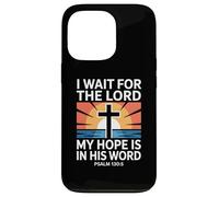 Carcasa para iPhone 13 Pro Espero al Señor Salmo 130:5 Escritura Fe