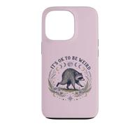 Carcasa para iPhone 13 Pro Está Bien ser Raro Ronda Viral Raccoon Cottagecore