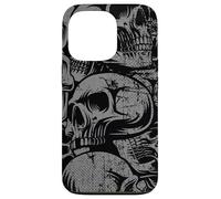 Carcasa para iPhone 13 Pro Estilo 90s Gris Negro Cráneos Tatuaje Tradicional Americano