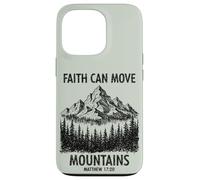 Carcasa para iPhone 13 Pro Faith Can Move Mountains Mateo 17 20 Verso Cristiano