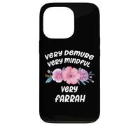 Carcasa para iPhone 13 Pro Farrah Personalized Very Demure Very Mindful Farrah Name