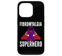 Carcasa para iPhone 13 Pro Fibromialgia Superhero Warrior Fighter Purple Ribbon