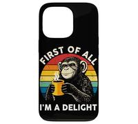 Carcasa para iPhone 13 Pro First of All I'm A Delight Vintage Mono Café Divertido